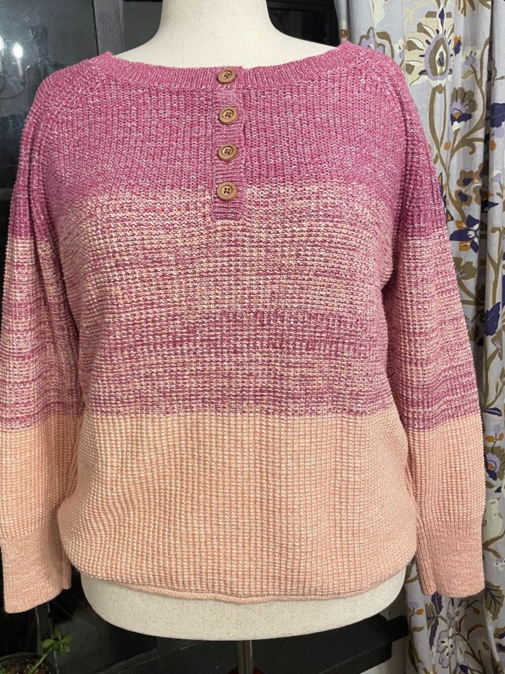 Sundance Avedon Ombre Sweater, L-XL, Cozy Cottagecore Gorpcore Lagenlook Preppy